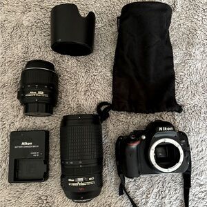 Nikon D5100 Digital Camera w/ 2 lens